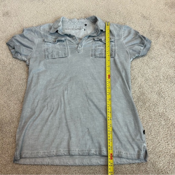 William Rast men’s short sleeve faded gray polo shirt Sz M - Picture 4 of 6
